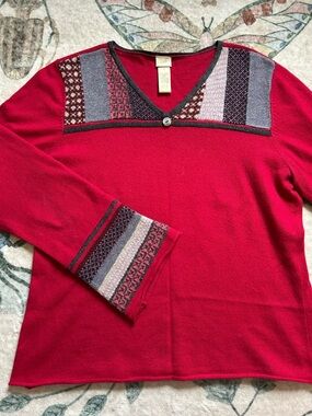 Vintage Lamb's Wool, Cashmere, & Angora Rabbit J.Jill V Neck Sweater